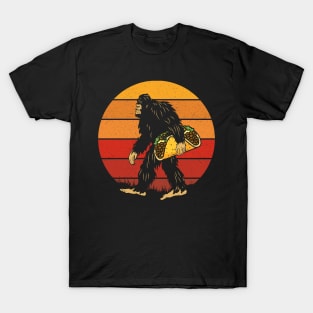 Funny Bigfoot Holding A Taco T-Shirt